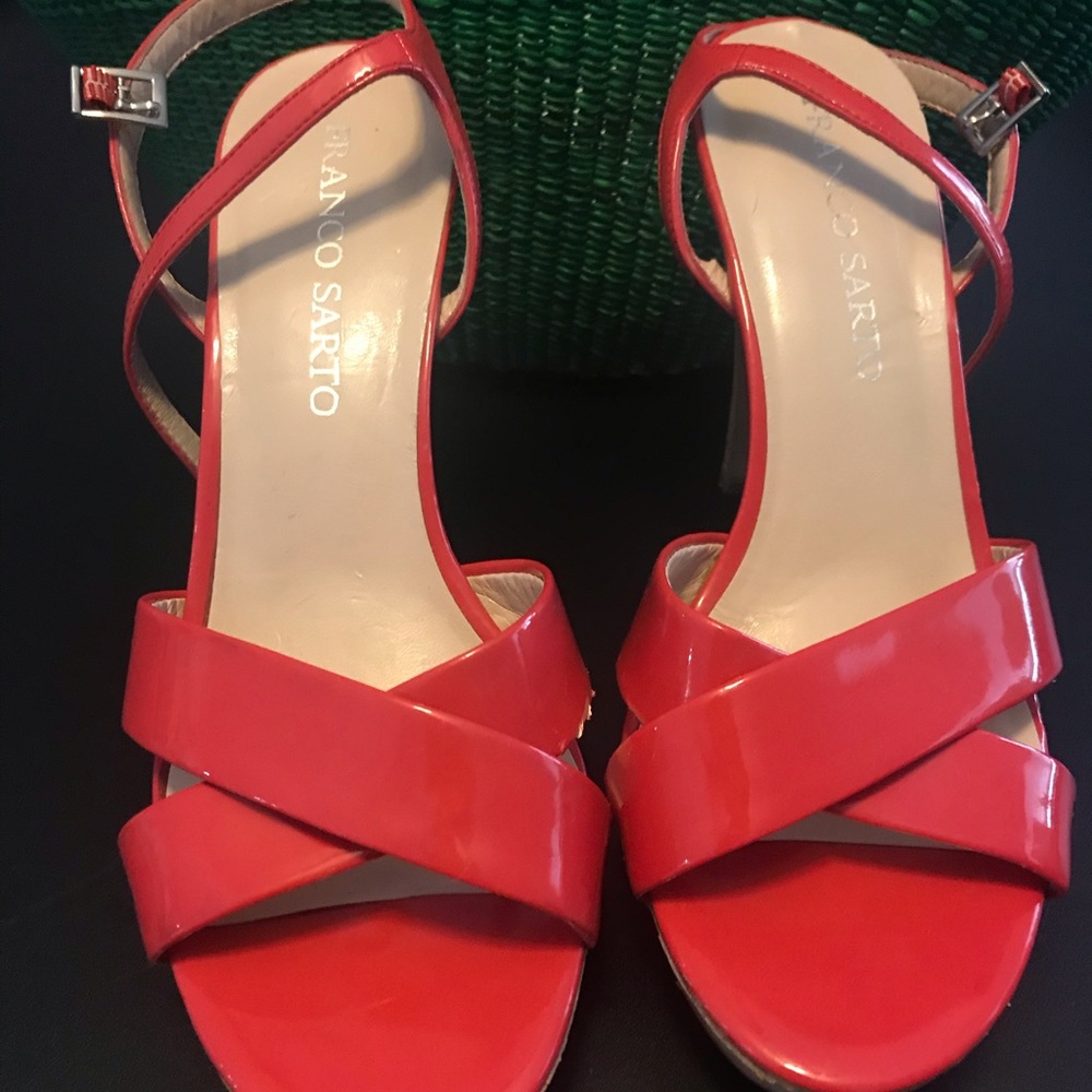 Franco Sarto red strappy heels